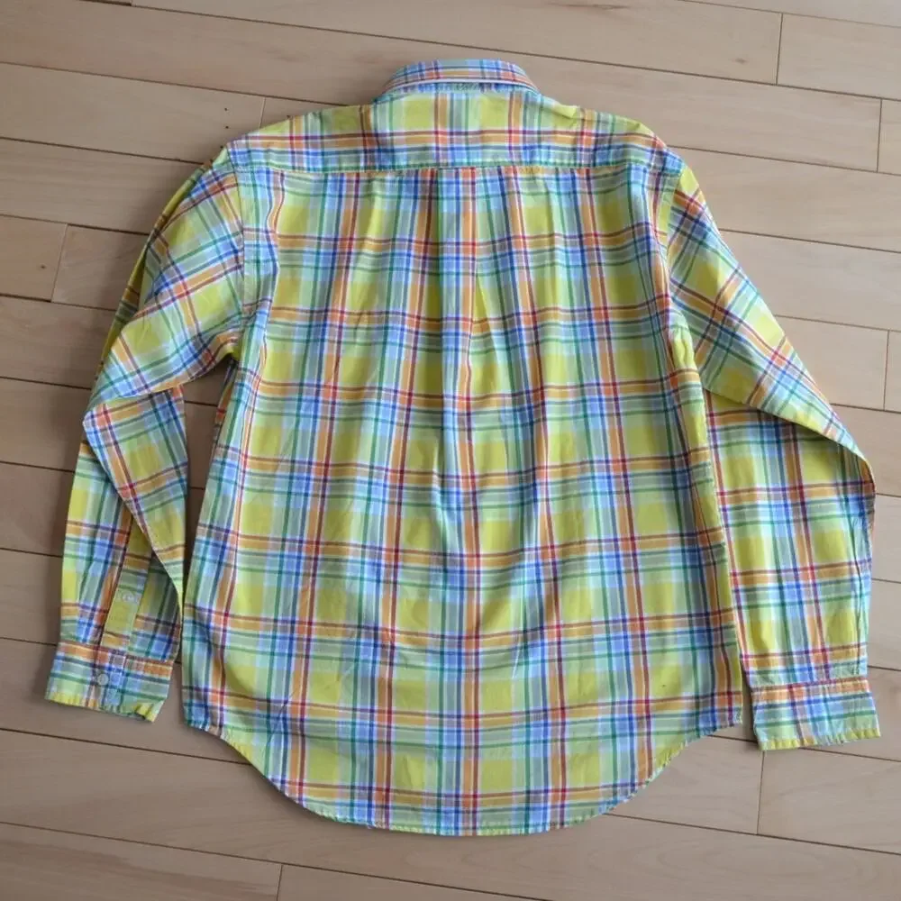 NWT Ralph Lauren Boy's Button Down Shirt Size XL Yellow Plaid